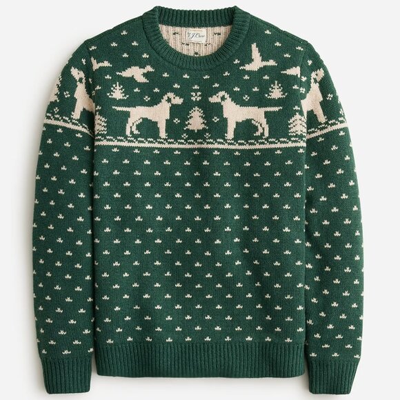 J. Crew Other - NWT J Crew 100% Lambs Wool Fair Isle Duck Labrador Dog Christmas Hunting Sweater